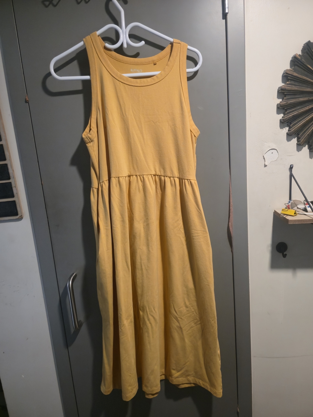 Buffalo David Bitton Sleeveless Golden Yellow Midi Dress XL